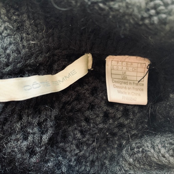 🇫🇷 CÔTÉ FEMME/ LA REDOUTE warm black poncho OS - Picture 6 of 6